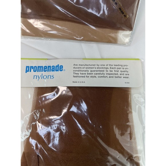 Lot Of 3‎ Vtg 1960s Promenade 100% Nylon Stockings Hosiery NOS Sz 8.5-9 USA made - Picture 5 of 5
